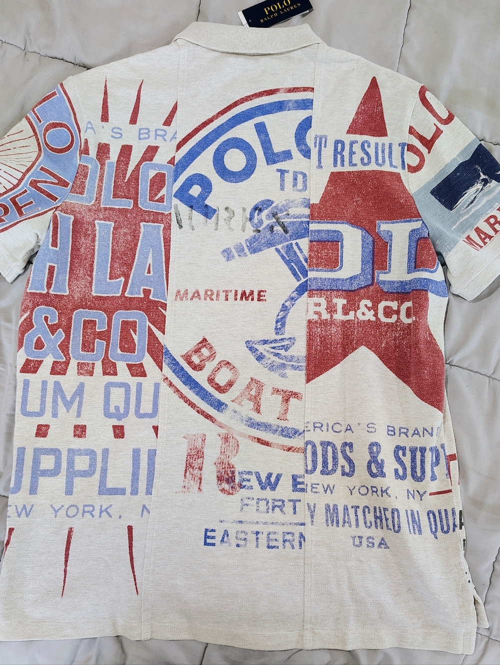 Polo Ralph Lauren Polo Shirt NWT Nautical Graphic Classic Fit Medium - Picture 2 of 5